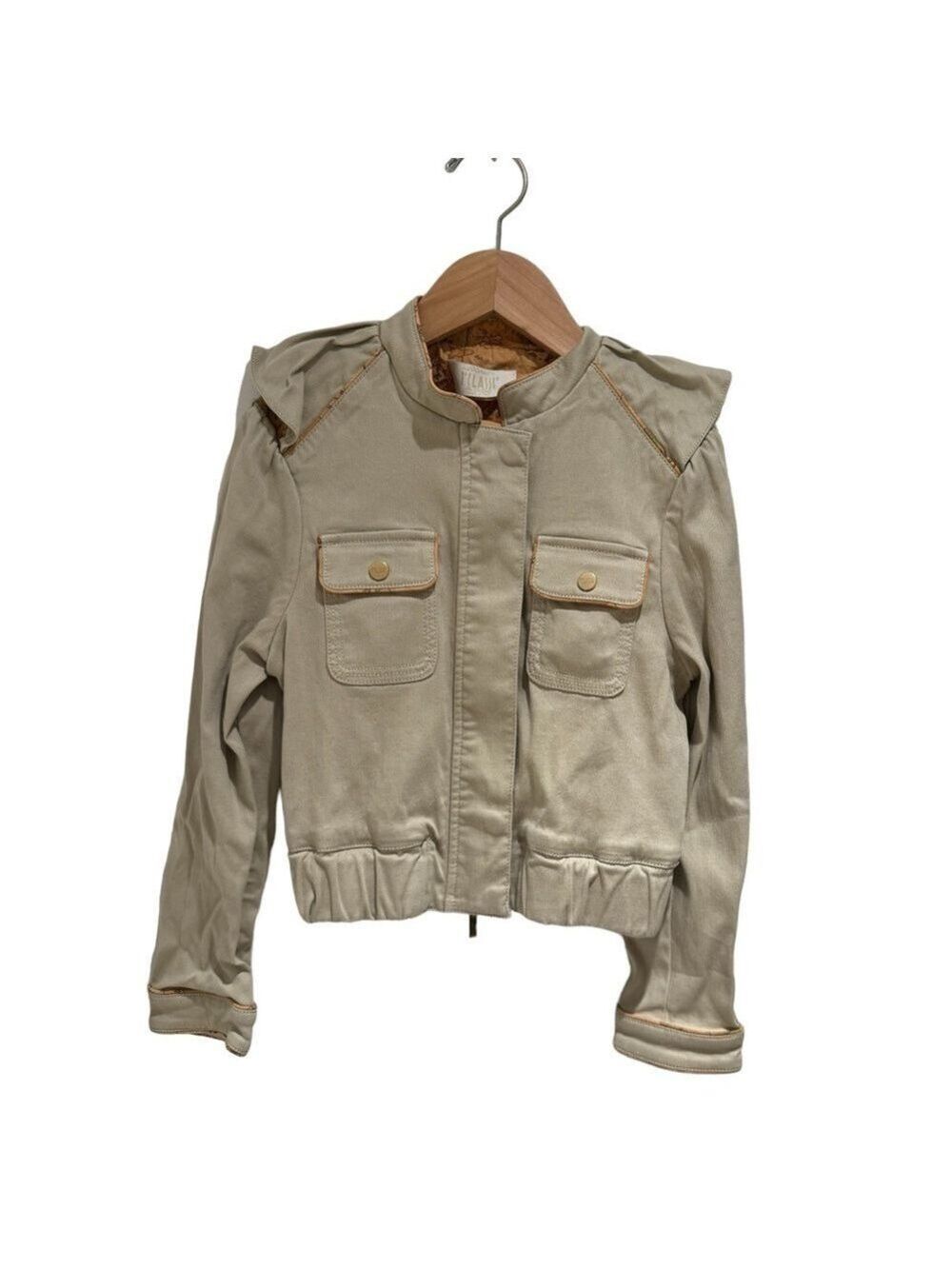 ALVIERO MARTINI lined neutral bomber jacket - size 7
